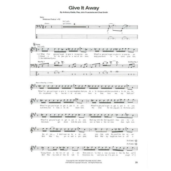 Hal Leonard Red Hot Chili Blood Bass