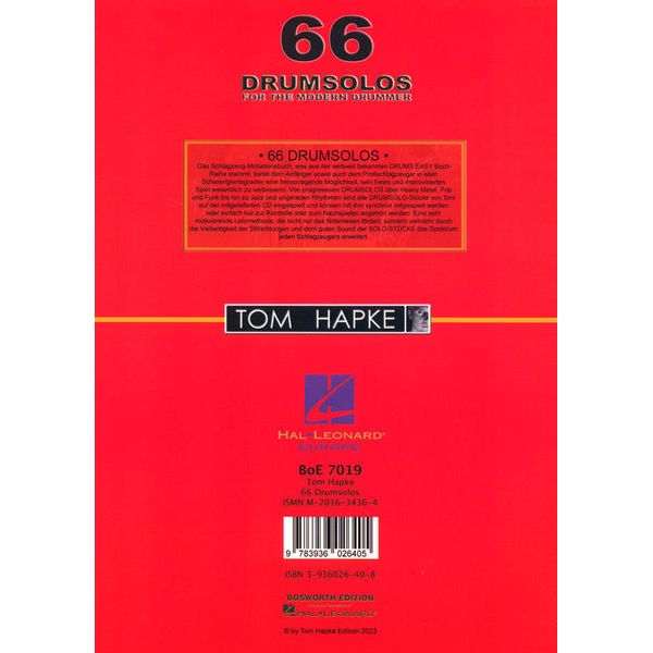 Bosworth 66 Drumsolos Modern Drummer