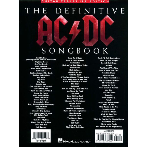 Wise Publications AC/DC Definitive Songbook