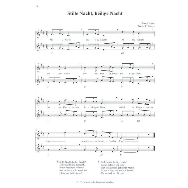 Holzschuh Verlag Weihnachtslieder Klarinette