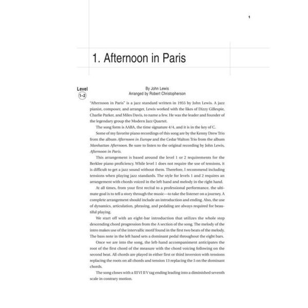 Berklee Press Jazz Standards for Solo Piano