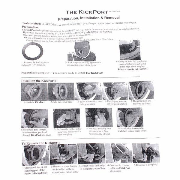 Kick Port Bass Drum Insert Booster Black