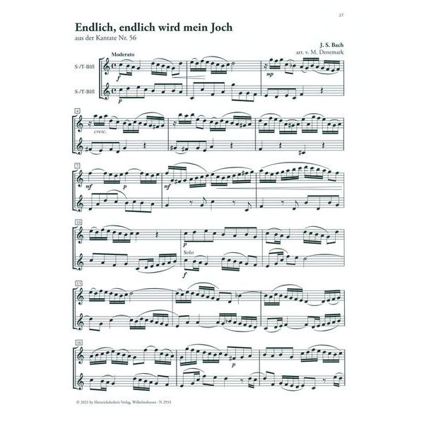 Heinrichshofen Verlag Bach Ein ungefrbt Gemüte