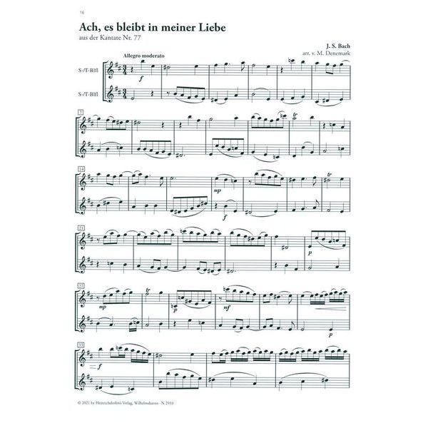 Heinrichshofen Verlag Bach Ein ungefrbt Gemüte