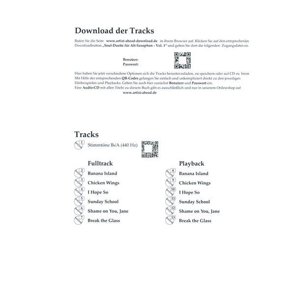 Artist Ahead Musikverlag Soul Duette für Altsaxophone