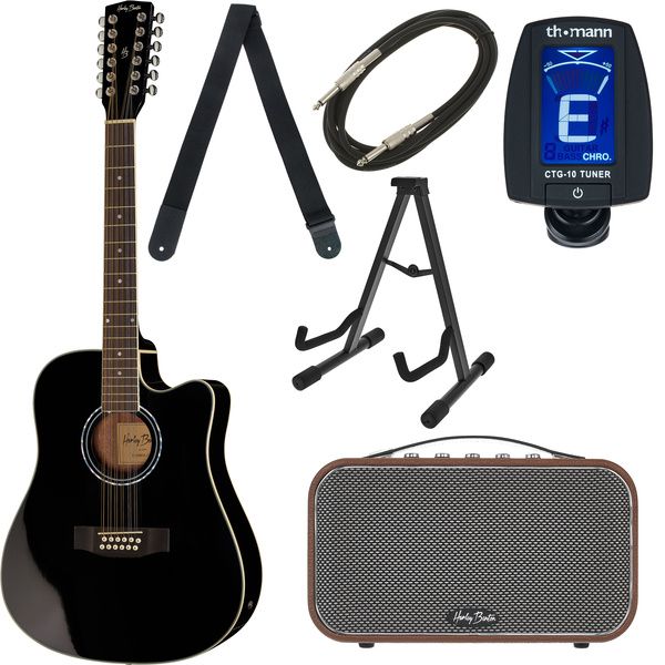 Harley Benton D-200CE-12BK Bundle