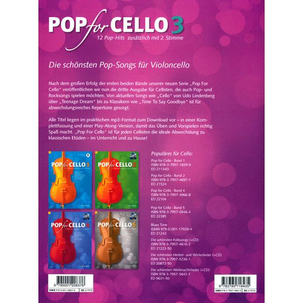 Schott Pop For Cello 3