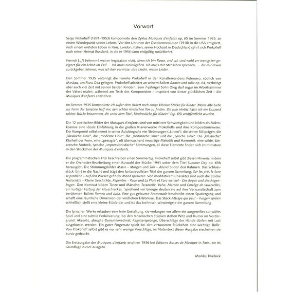 Schott Prokofjew Musique d'enfants