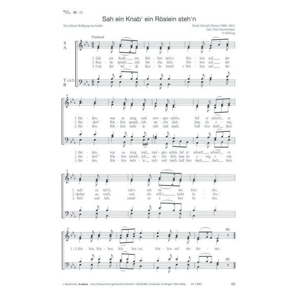 Helbling Verlag 4 Voices Chorbuch