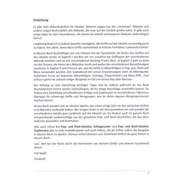 Elisabeth Pfeiffer  Pop- und Rock Ukulele Akkorde