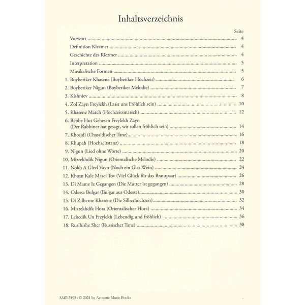 Acoustic Music Books Mazel Tov Klezmer Gitarre