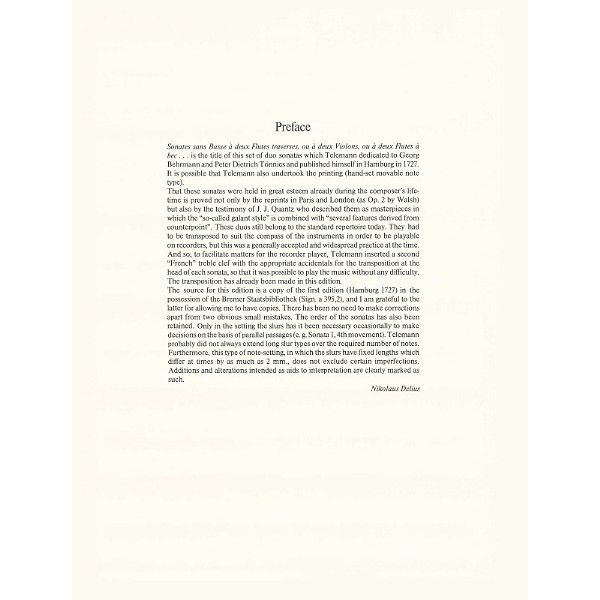 Schott Telemann 6 Sonaten Flute 1