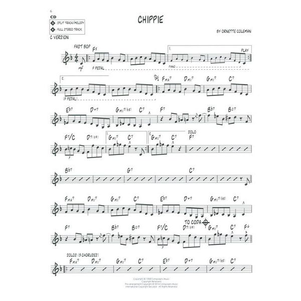 Hal Leonard Jazz Play-Along O. Coleman
