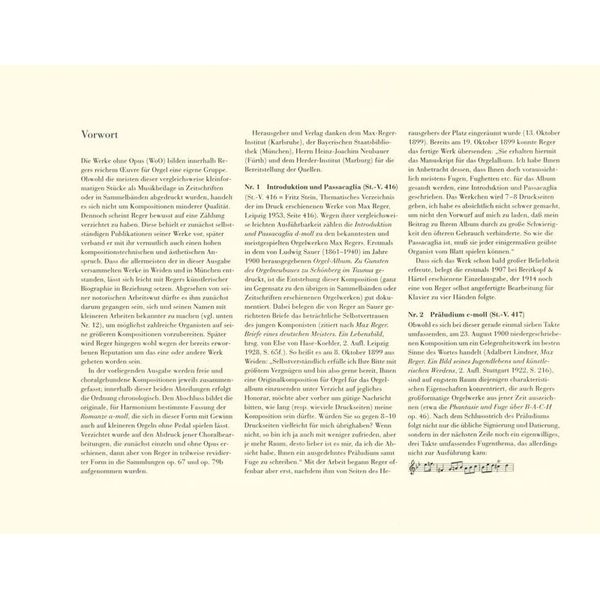 Henle Verlag Reger Orgelwerke ohne Opuszahl