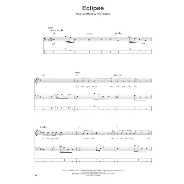 Hal Leonard Bass Play-Along Pink Floyd