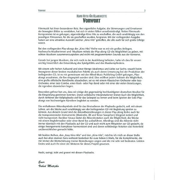 Alfred Music Publishing Kino Hits Clarinet