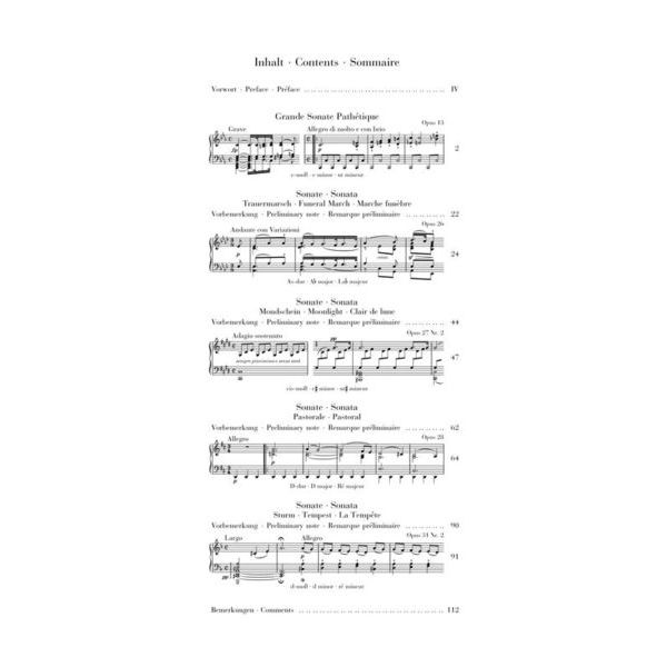 Henle Verlag Beethoven Fünf Klaviersonaten
