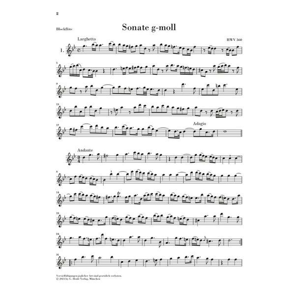 Henle Verlag Hndel Blockflötensonaten
