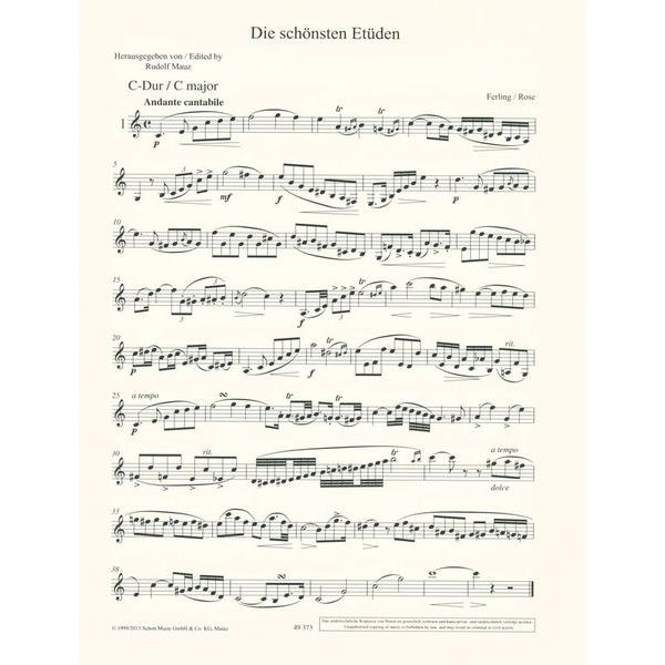 Schott Etüden der Romantik Clarinet