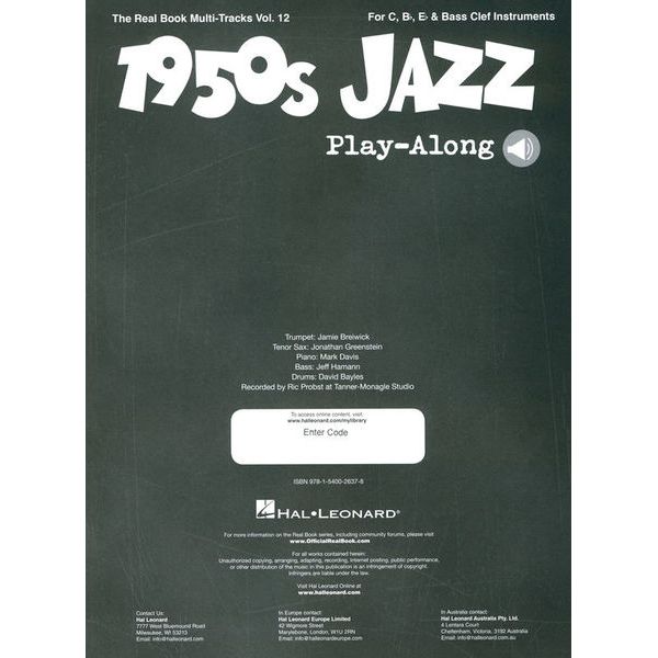 Hal Leonard 1950s Jazz Play-Along