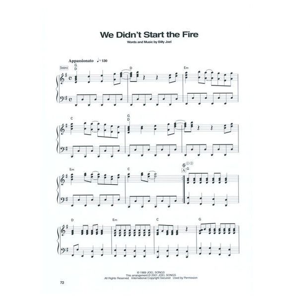 Hal Leonard Billy Joel Best Of Piano Solos