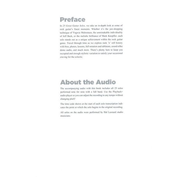 Hal Leonard 25 Great Guitar Solos