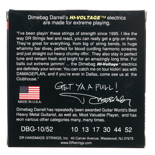 DR Strings Dimebag DBG-10/52