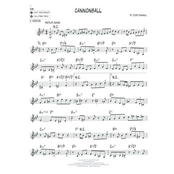 Hal Leonard Jazz Play-Along Cannonball