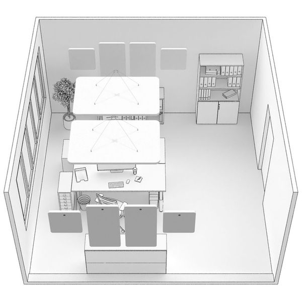 t.akustik Office Set Duo WH