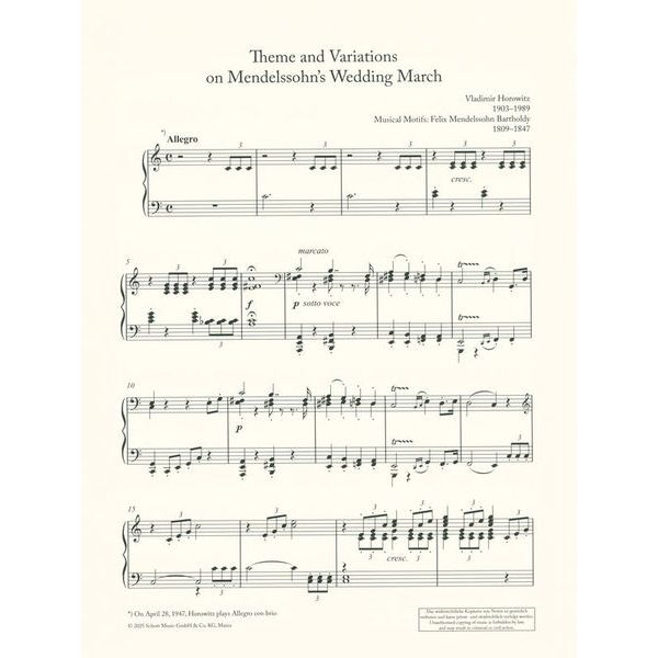 Schott Horowitz Theme and Variation