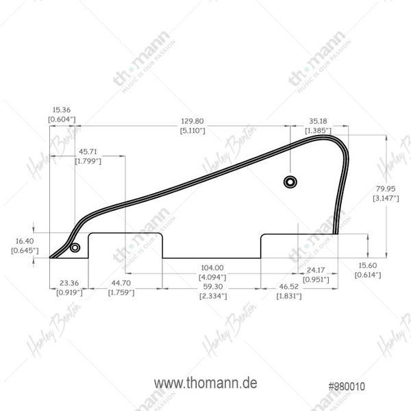 Harley Benton Parts Single Cut Pickguard BK