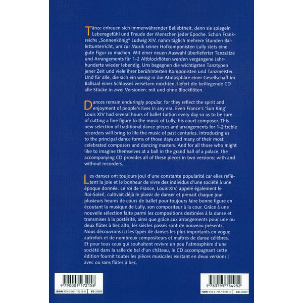 Schott Barocke Tnze Altblockflöte