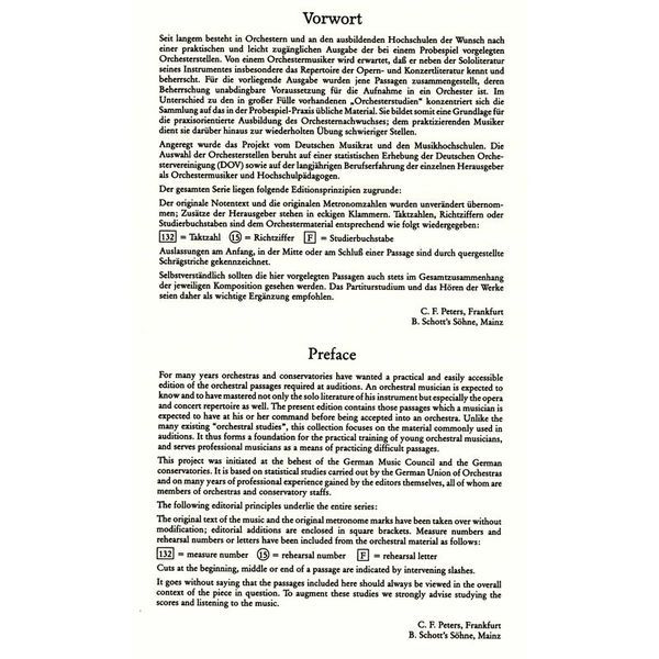 Edition Peters Orchester Probespiel Trompete