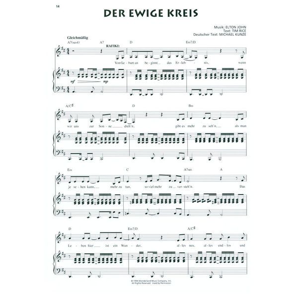 Hal Leonard Der König der Löwen