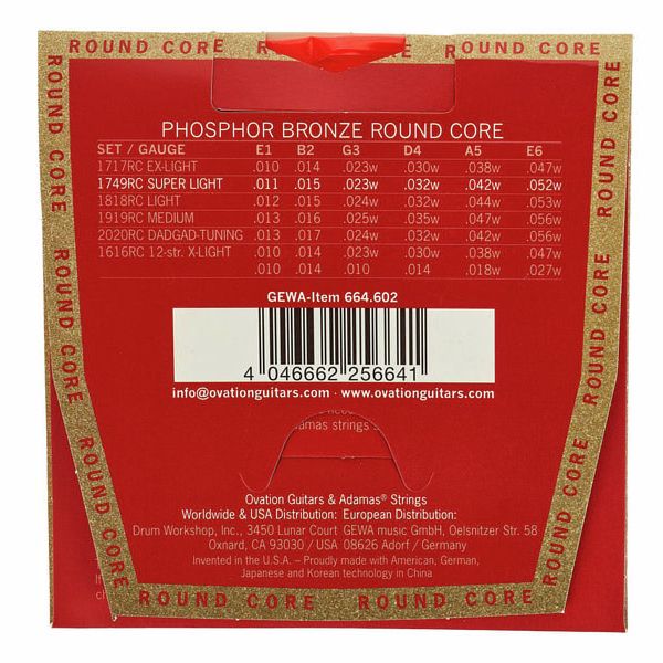 Adamas 1749RC Round Core String Set