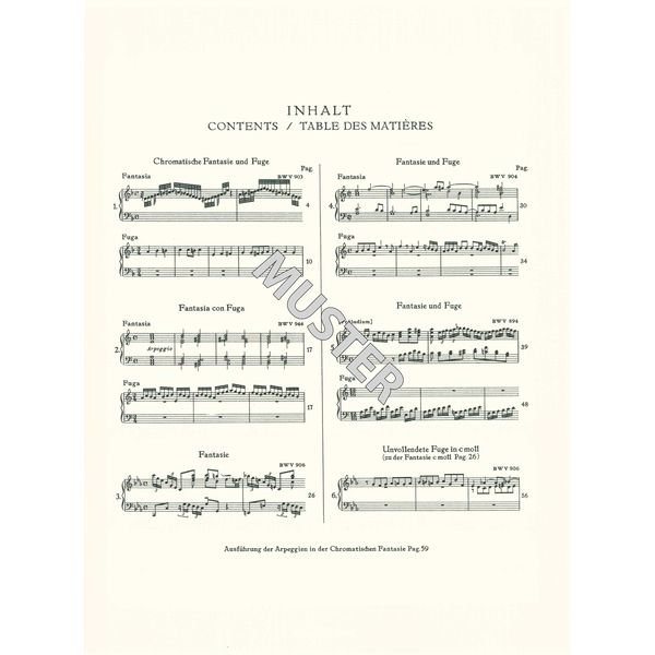 Edition Peters Bach Chromatische Fantasie