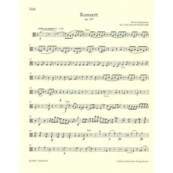 Brenreiter Schumann Concerto a-moll