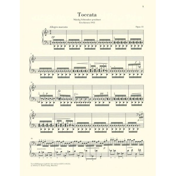 Henle Verlag Prokofjew Toccata Opus 11