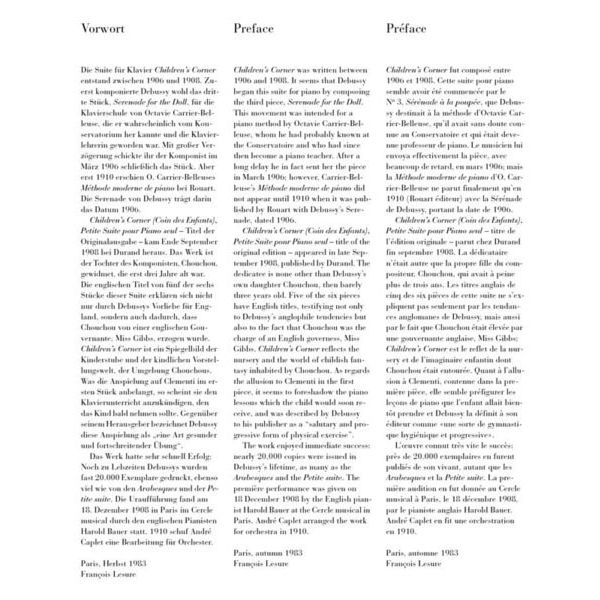 Henle Verlag Debussy Children's Corner