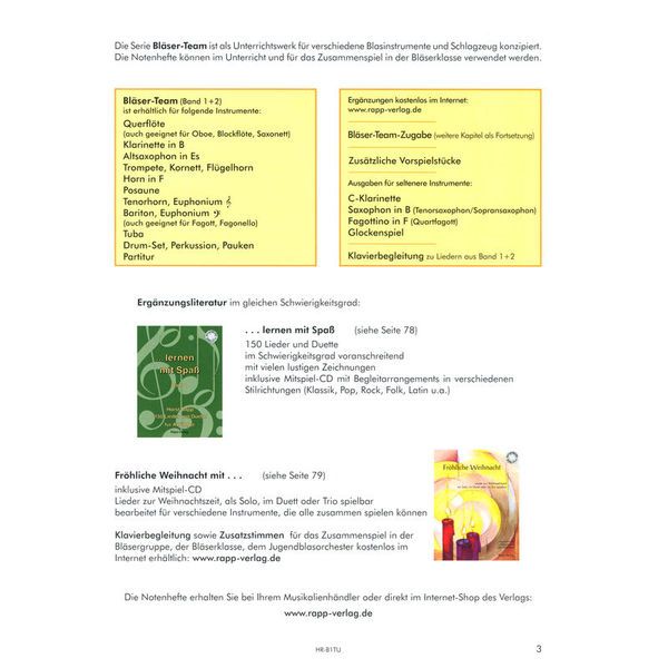 Horst Rapp Verlag Blser-Team 1 Tuba