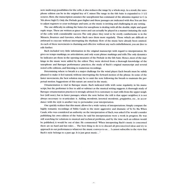 Advance Music Bach 6 Suiten Saxophone