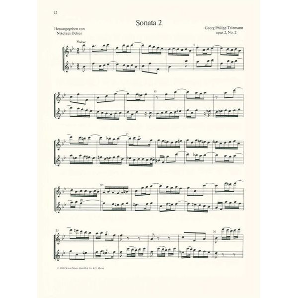 Schott Telemann 6 Sonaten Flute 1