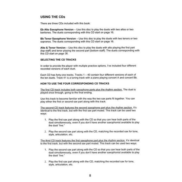 Greg Fishman Jazz Saxophone Duets 1