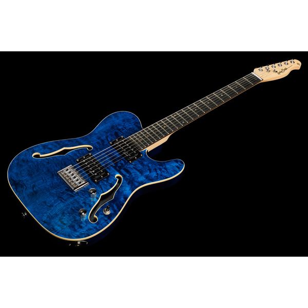 Harley Benton TE-90QM HH Trans Blue w/Bag