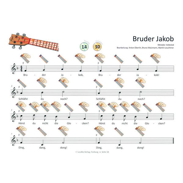 LeuWa-Verlag 16 Kinderlieder Ukulele 1