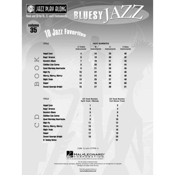 Hal Leonard Jazz Play-Along Bluesy Jazz
