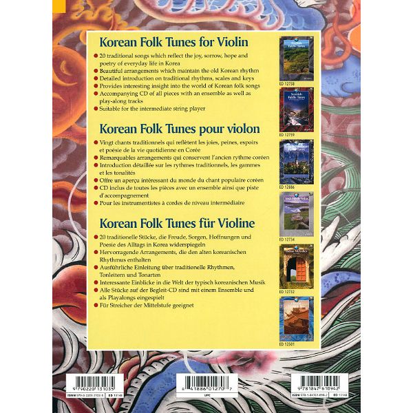 Schott Korean Folk Tunes For Violin