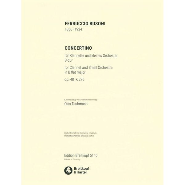 Breitkopf & Hrtel Busoni Concertino Clarinet