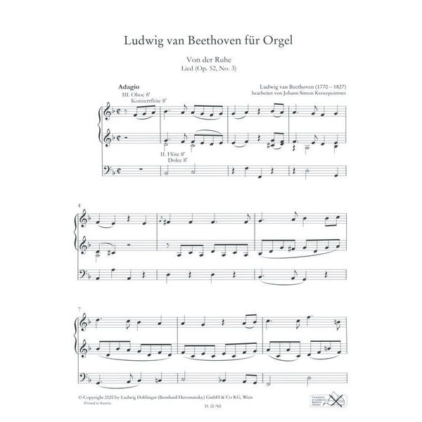 Doblinger Musikverlag Ludwig van Beethoven for Orgel