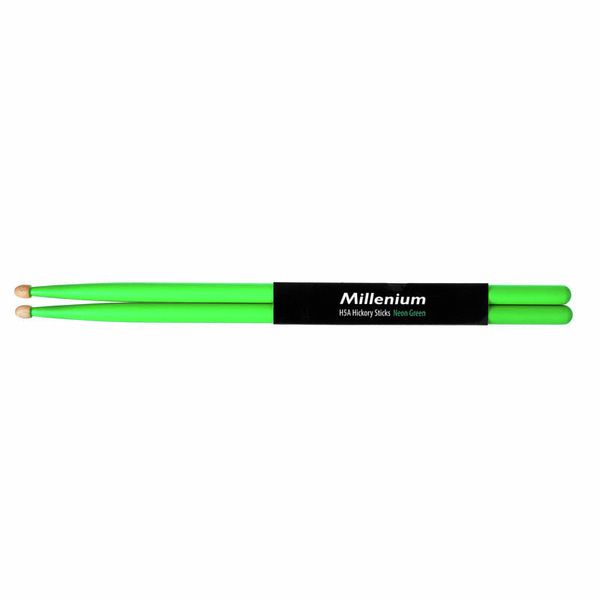 Millenium H5A Hickory Sticks Neon Green